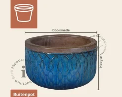 Bloempot Berlin 4-04 sky blauw