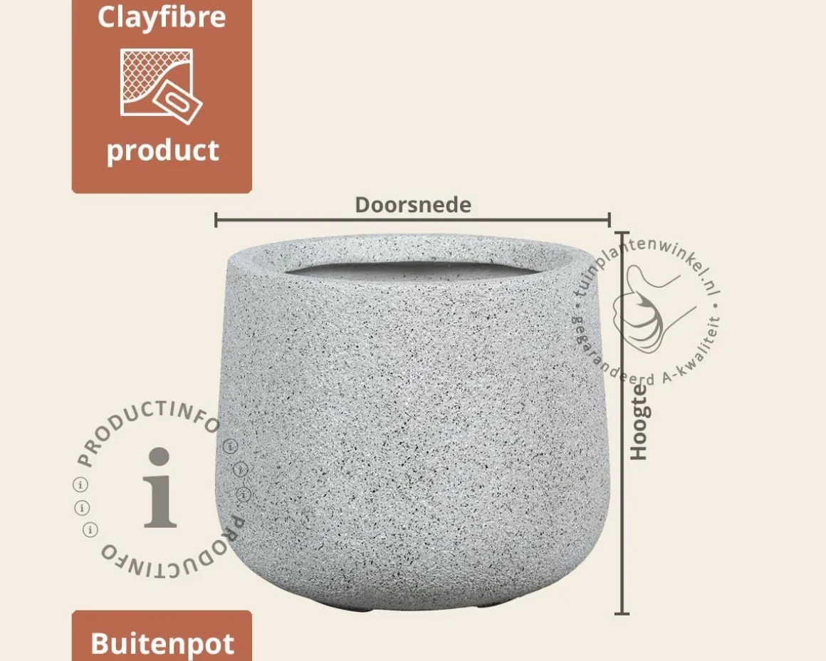 Bloempot Cleveland 54 grijs