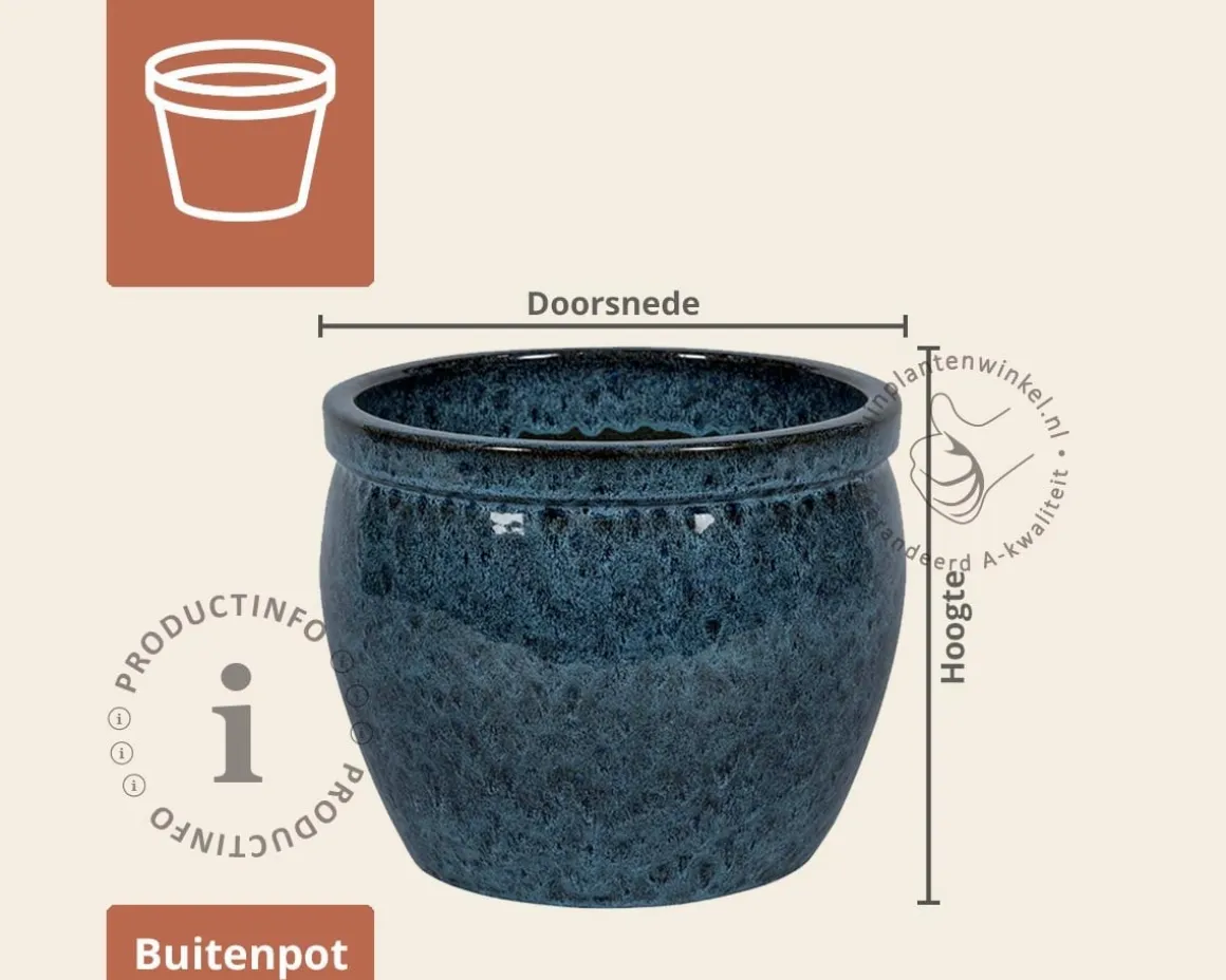 Bloempot Fairfield 01 misty blauw