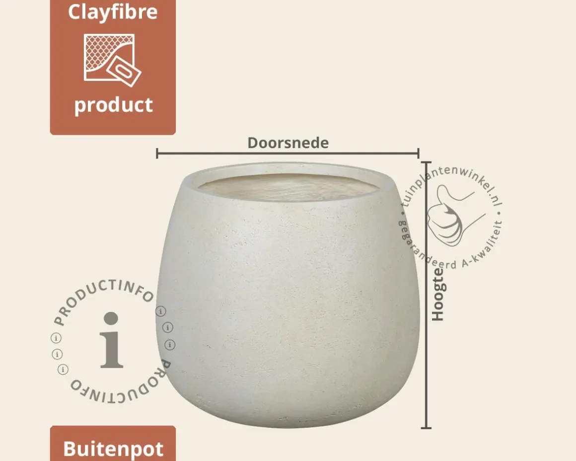 Bloempot Oklahoma 02 creme