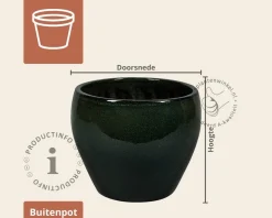 Bloempot Shanghai 12 drip groen