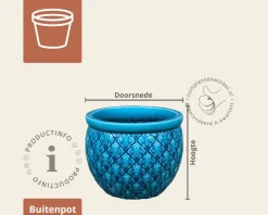 Bloempot Singapore 1-01 turquoise