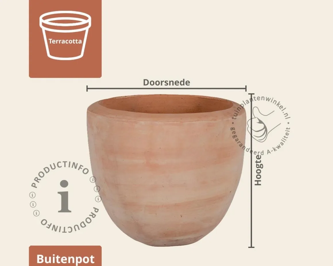 Bloempot Stockholm Luxe 7 terracotta