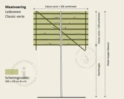 Carpinus betulus leiboom - Rek 200x130 cm