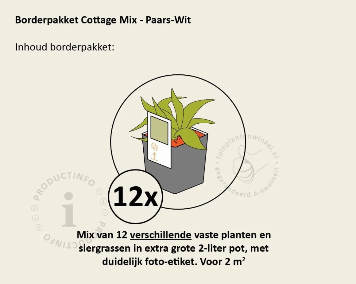 Mix borderpakket Cottage Mix - Paars-Roze-Wit