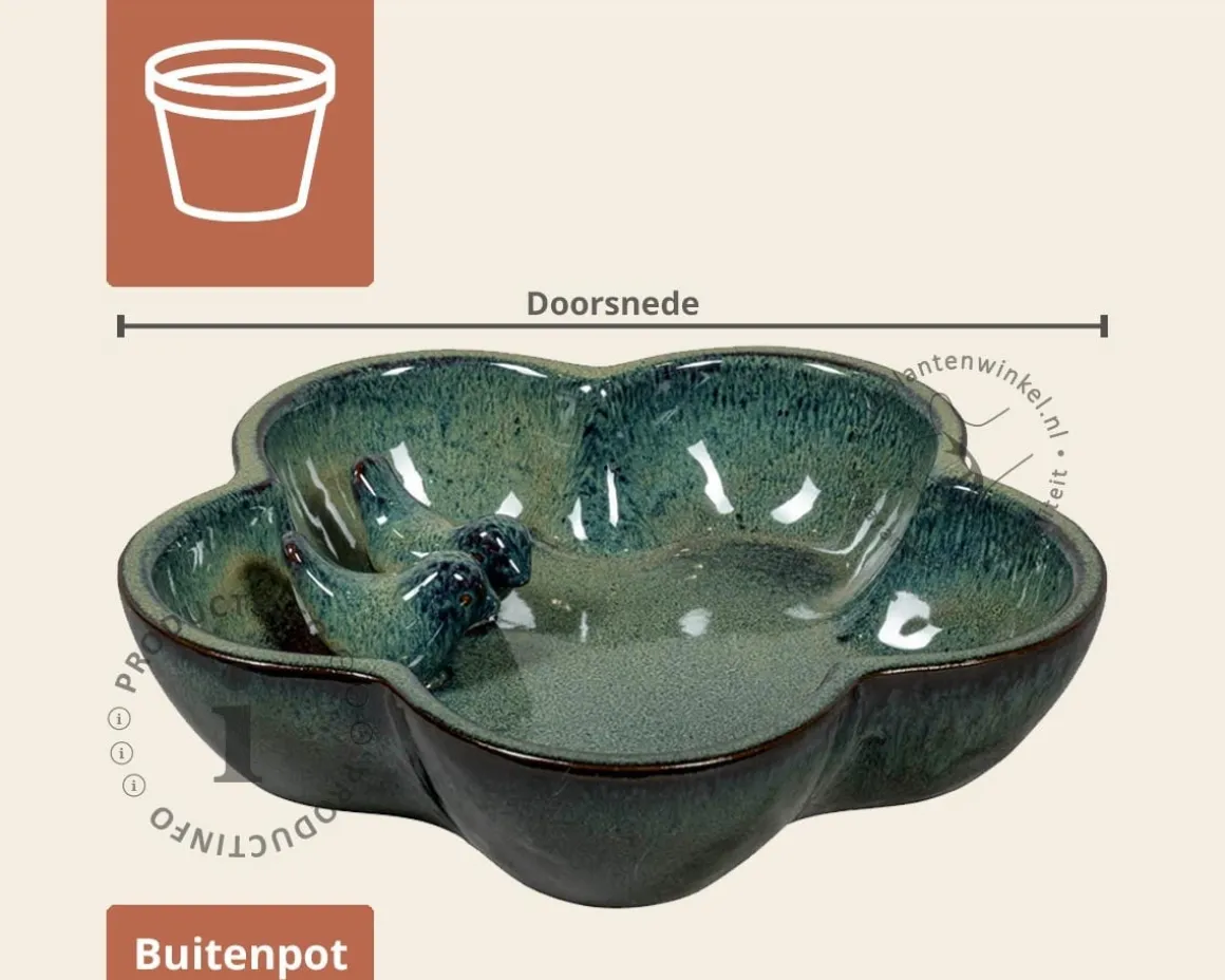 Shanghai birdbath 2 drip groen